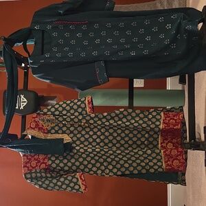 Forest Green and Gold Suit And Churidar